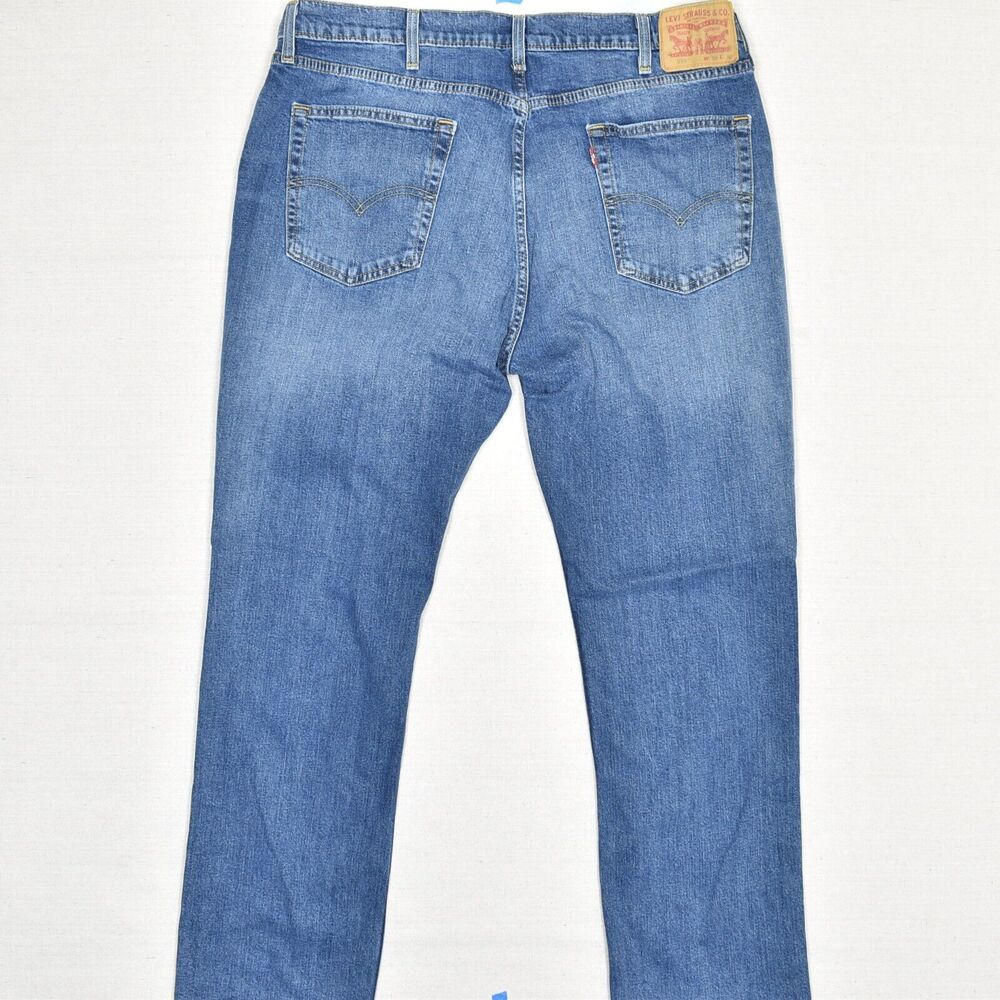 Levi's Men's Jeans Cotton Blue Size 38x30 Zip Solid 514 Slim Straight Denim